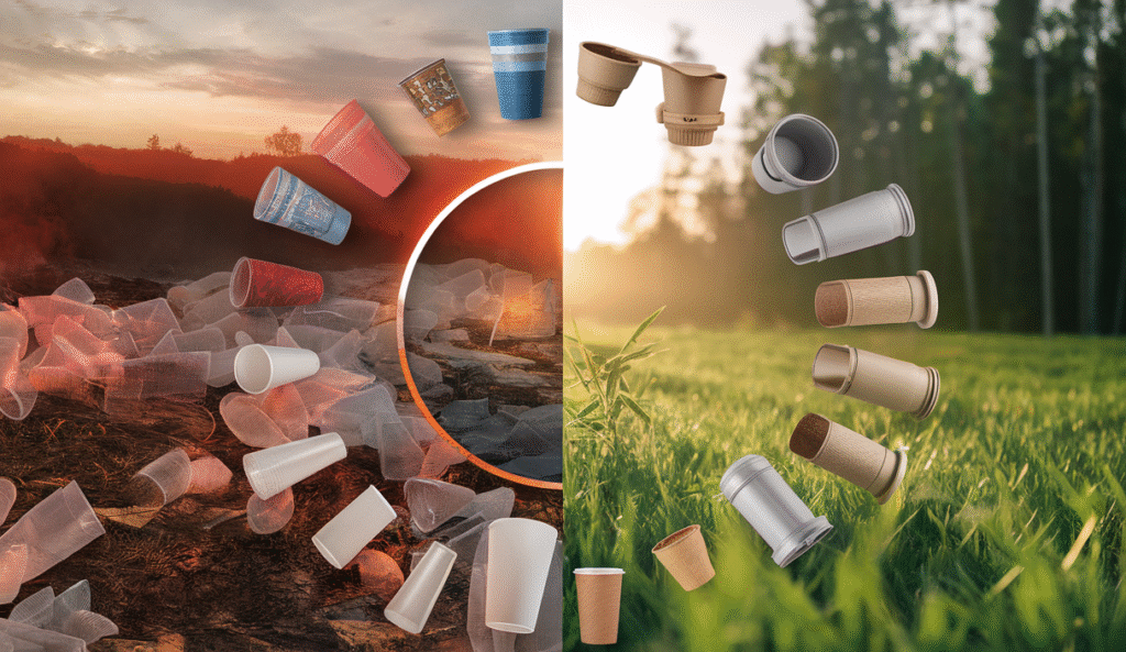alternativas sostenibles a los vasos de plástico desechables