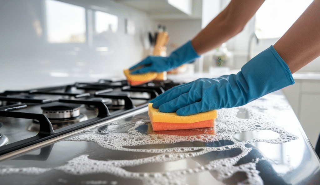 limpiar una cocina de gas