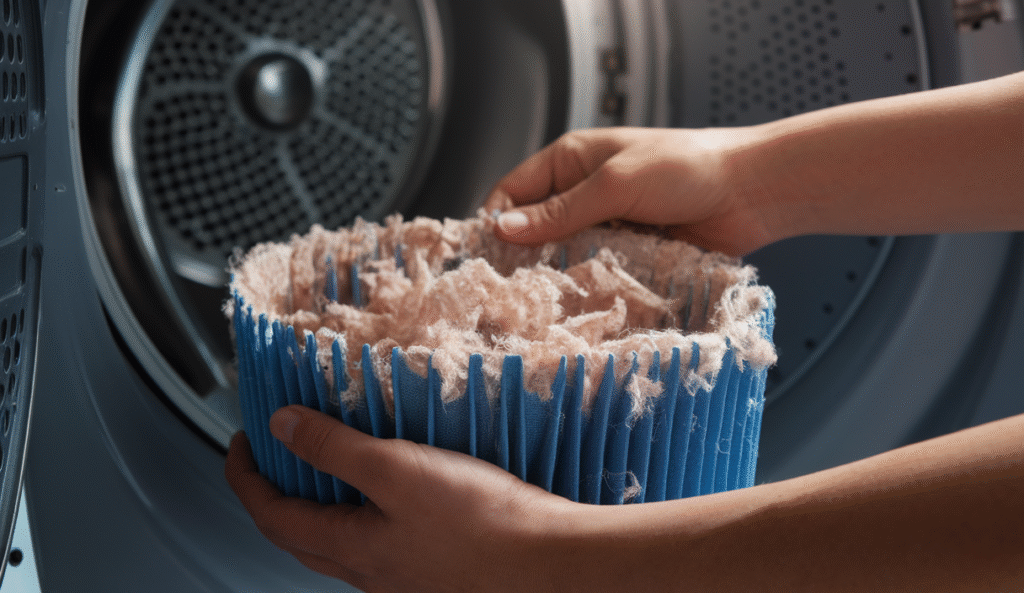 limpiar el filtro de pelusas de la secadora