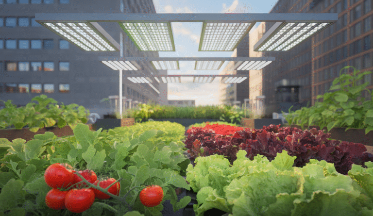 luces LED de crecimiento para jardinería urbana